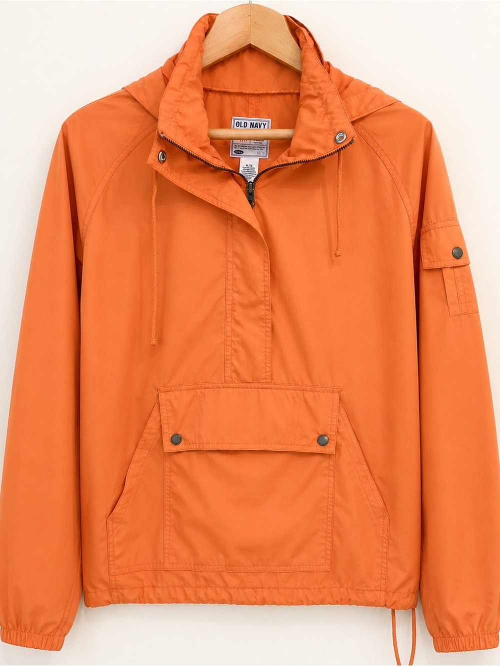 Vintage Old Navy Peach Orange Pullover Anorak Windbreaker Jacket XL Y2K